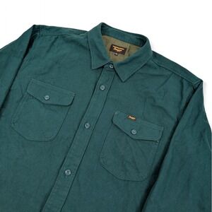 Seager Calico Flannel Shirt Mens 2XL Green Workwear Western Outdoors Gorp
